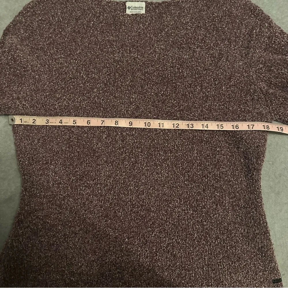 Columbia Sportswear Sweater Purple Marled Chunky V-Neck Textured Top size L - Image 4