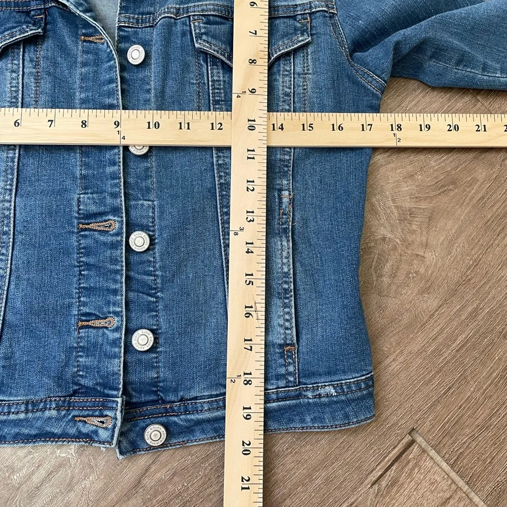 Kensie Jeans Short Denim Jacket Stretch Button Flap Pockets Women’s Size XS - Image 5