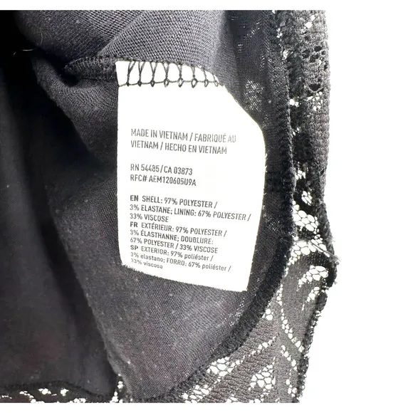 American Eagle Outfitters size XS‎ black lace tank top sleeveless blouse lined - Image 4