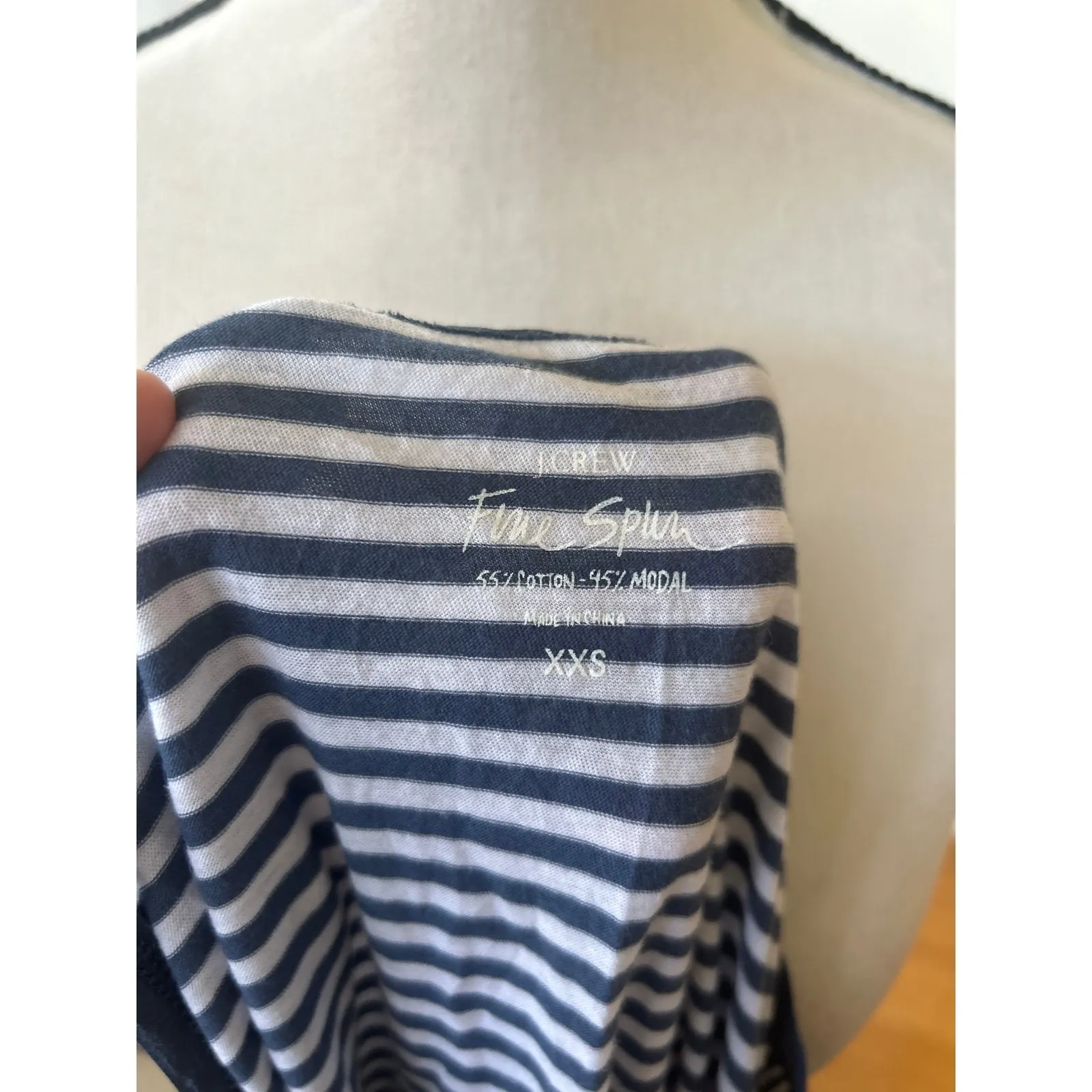 NWT J.Crew Slate Blue & White Stripe Nautical Scoop Neck Tank Top - Image 4