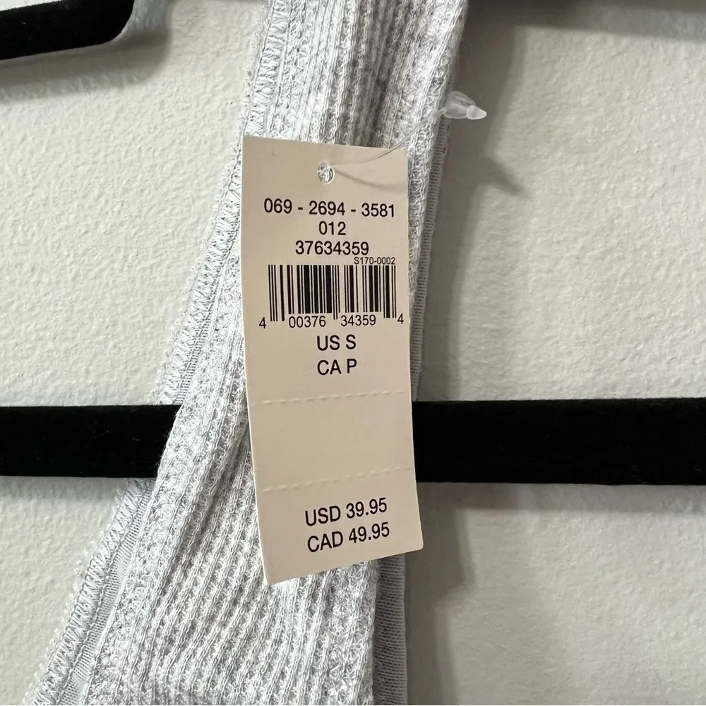 Aerie Lace Waffle Longline Bralette in Light Gray Size S New - Image 14