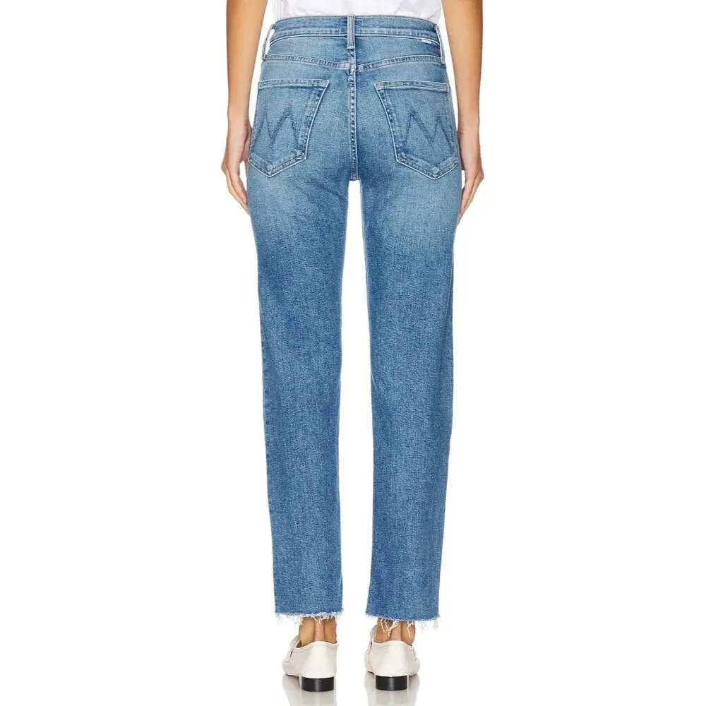 NWT Mother Tomcat Flood Fray in Flag Me Down Straight Crop Stretch Jeans 25 Blue - Image 12