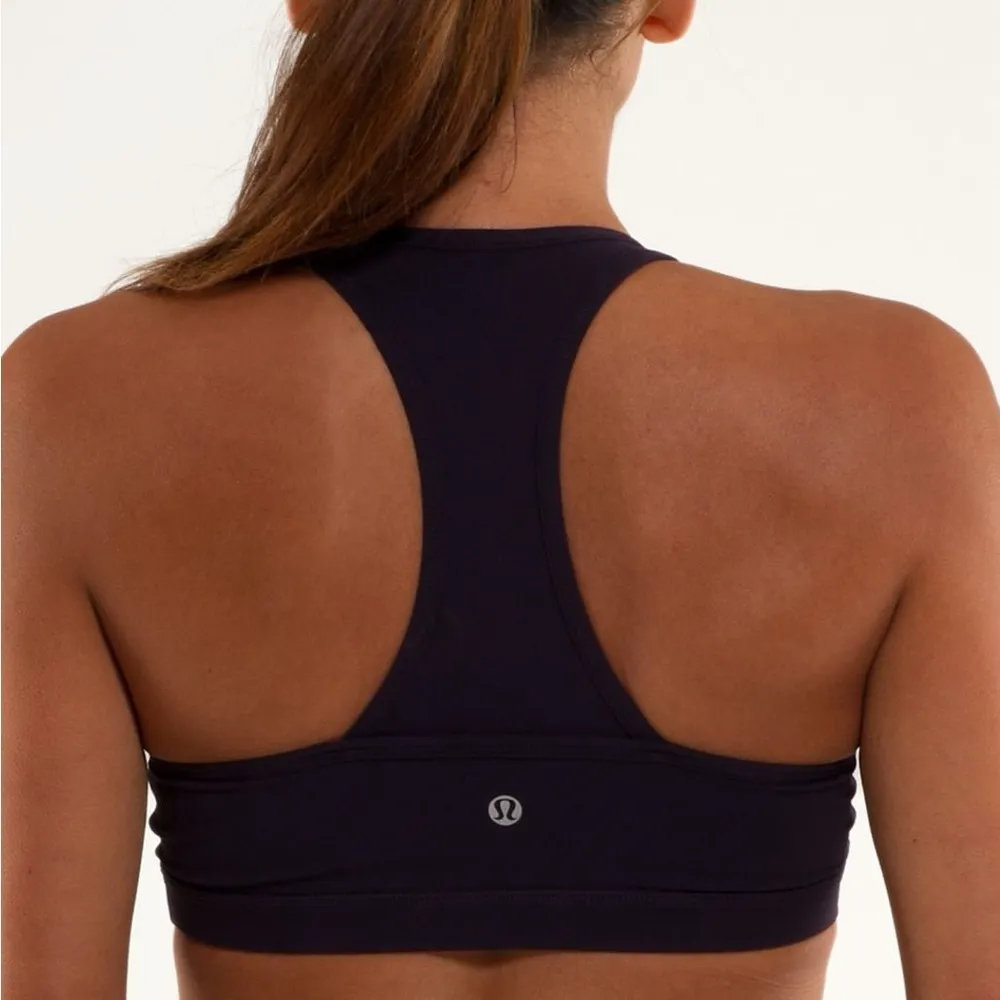 Lululemon Not So Deep V Neck Racerback Mesh Sports Bra Size 6/8 Purple - Image 3