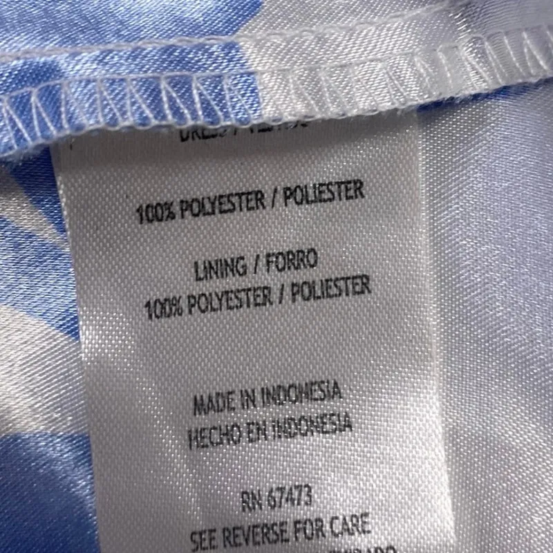 Julian Taylor White Blue Satin Floral Sleeveless Belt Mini Fit & Flare Dress 10 - Image 4