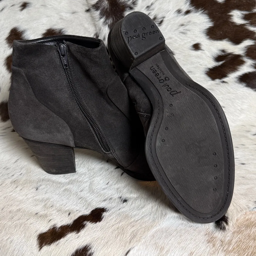 Paul Green Grey Suede Booties Size 5.5 B15 - Image 8
