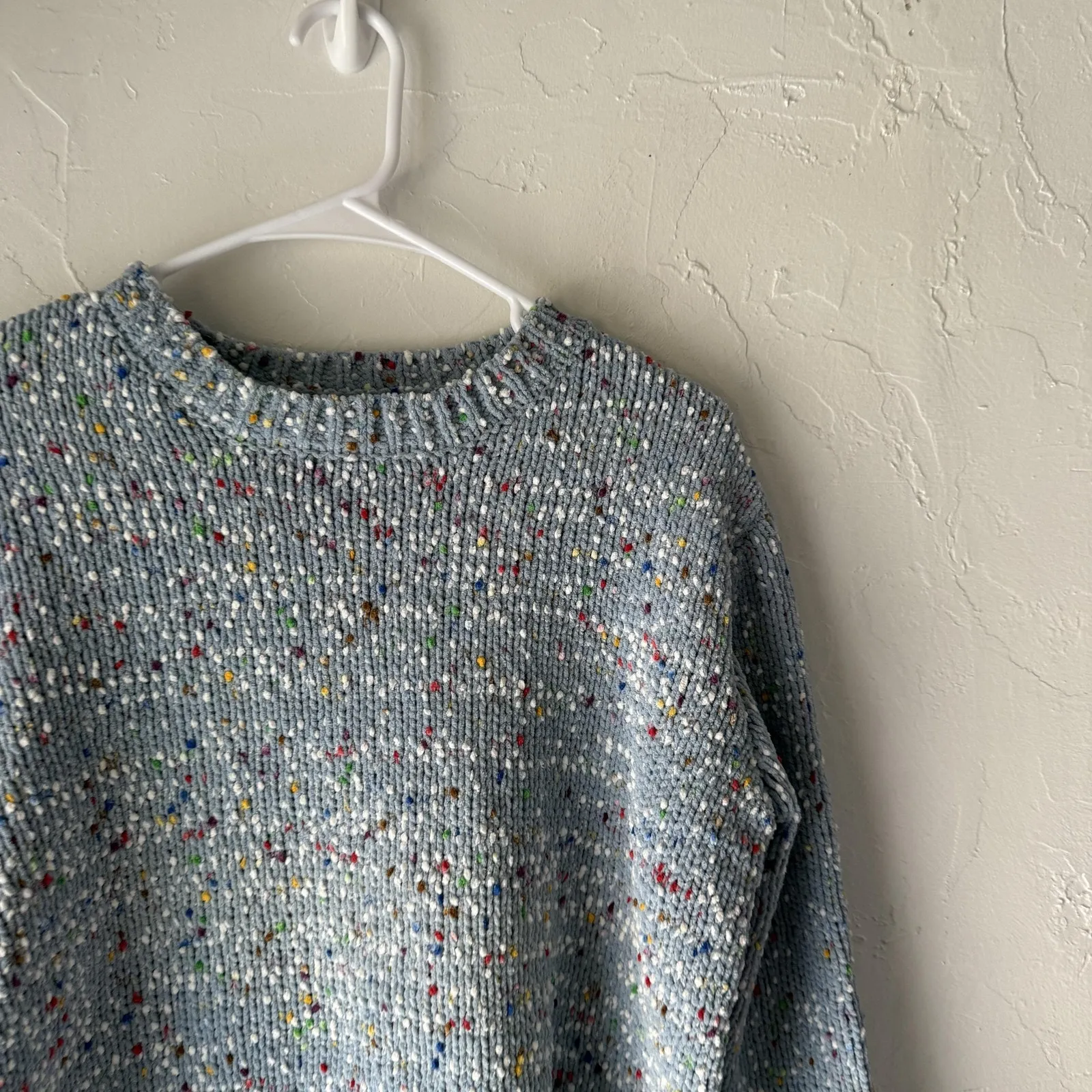 Jun & Ivy Sweater Womens Small Blue Multicolor Confetti Knit Pullover Cozy Top - Image 2