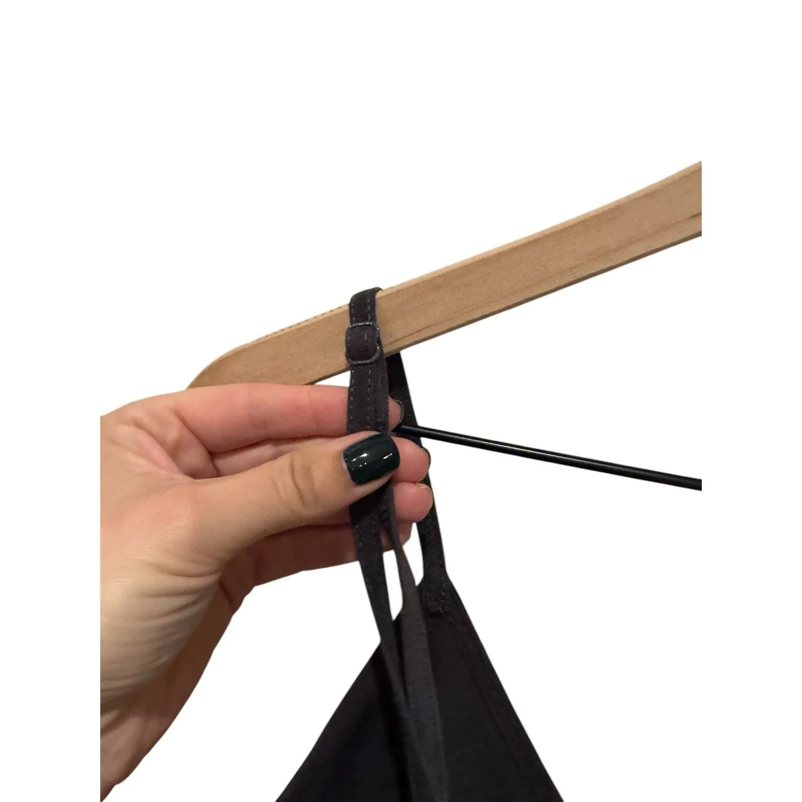 Aritzia Wilfred VIVIENNE DRESS Faux Suede Deep V- Neck Mini Gray Dress Y2K 90s M - Image 7