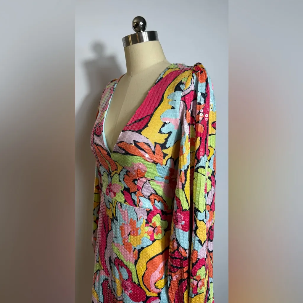 New! Show me Your Mumu Minelli Sequin Midi Dress Retro Sz Small $278‎ - Image 4