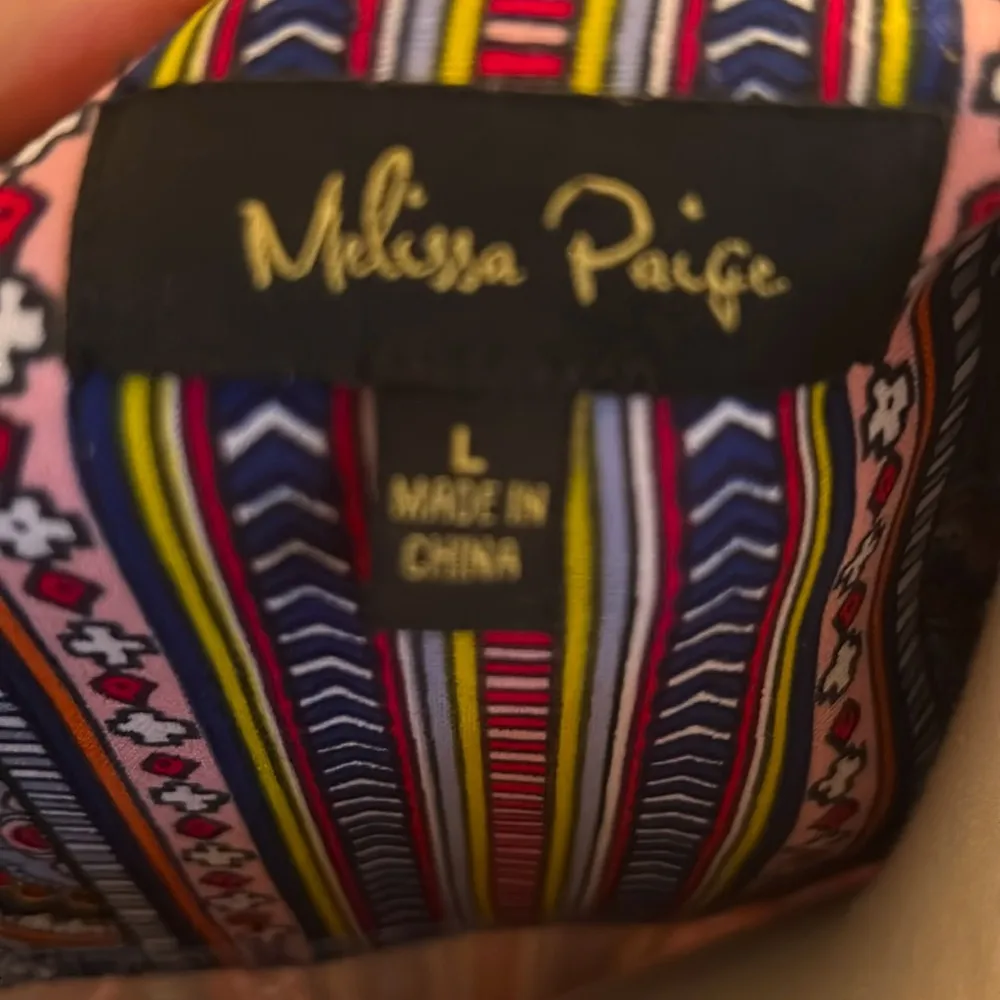 MELISSA PAIGE BLUE PAISLEY PRINT DRESS L - Image 6