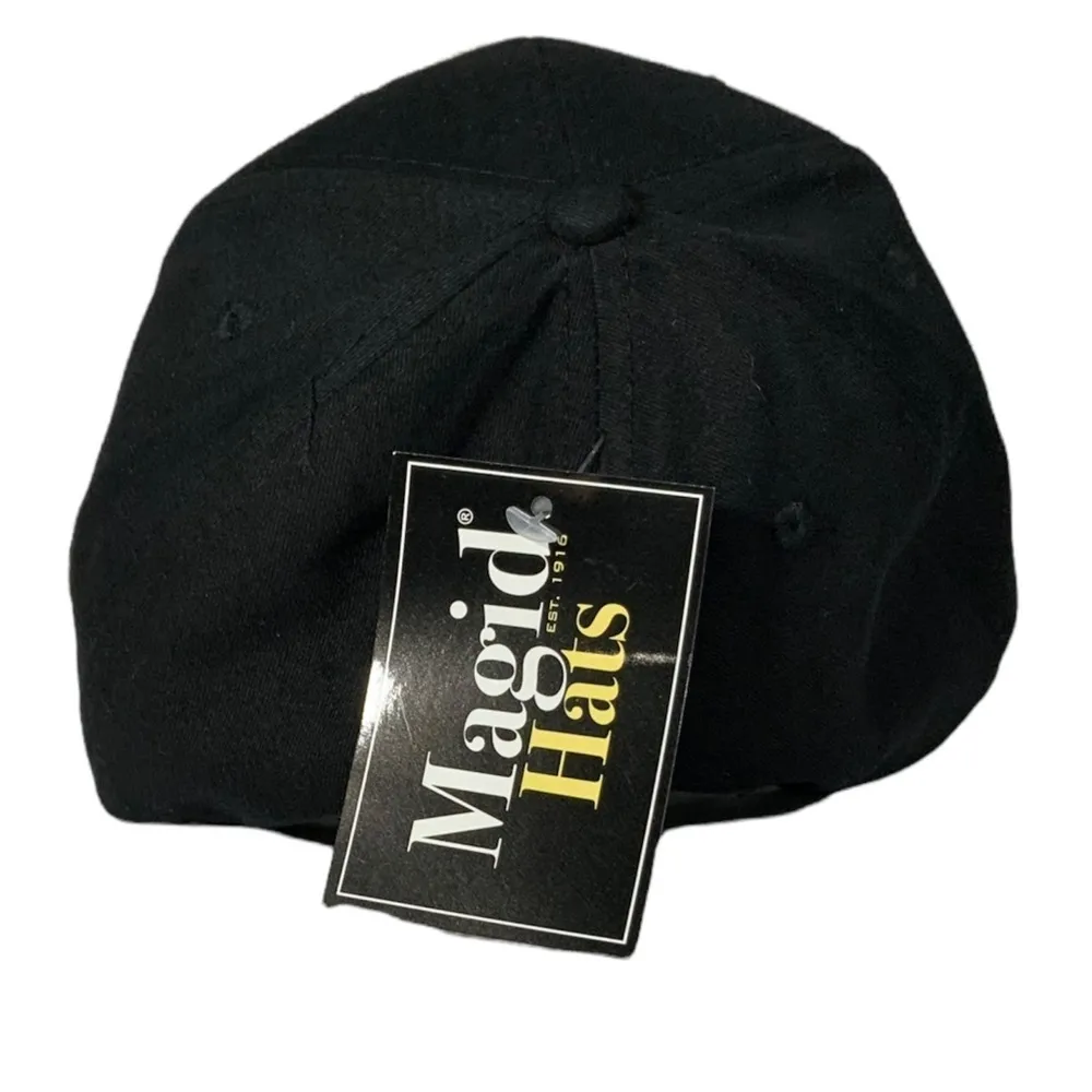 Trucker Baseball Cap Hat Twill Smiley Face Adjustable Strap Black One Size OS - Image 6