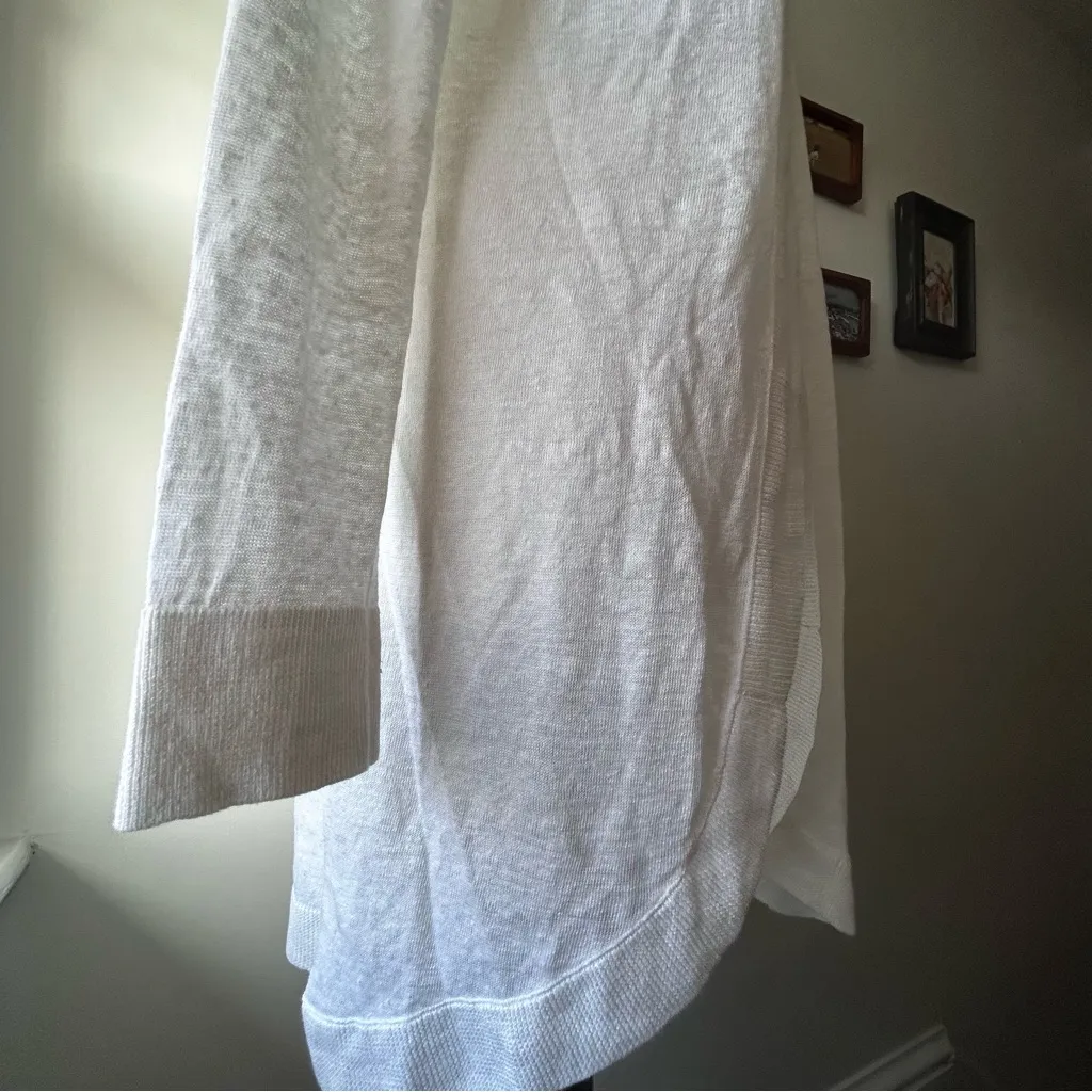Talbots Linen Cardigan Duster White Small - Image 5