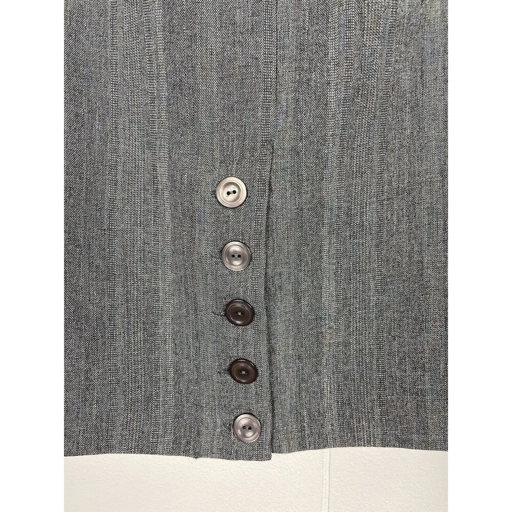 BCX Gray With Blue Lines Knee Length Back Button Accent Pencil Skirt Size 3 - Image 5