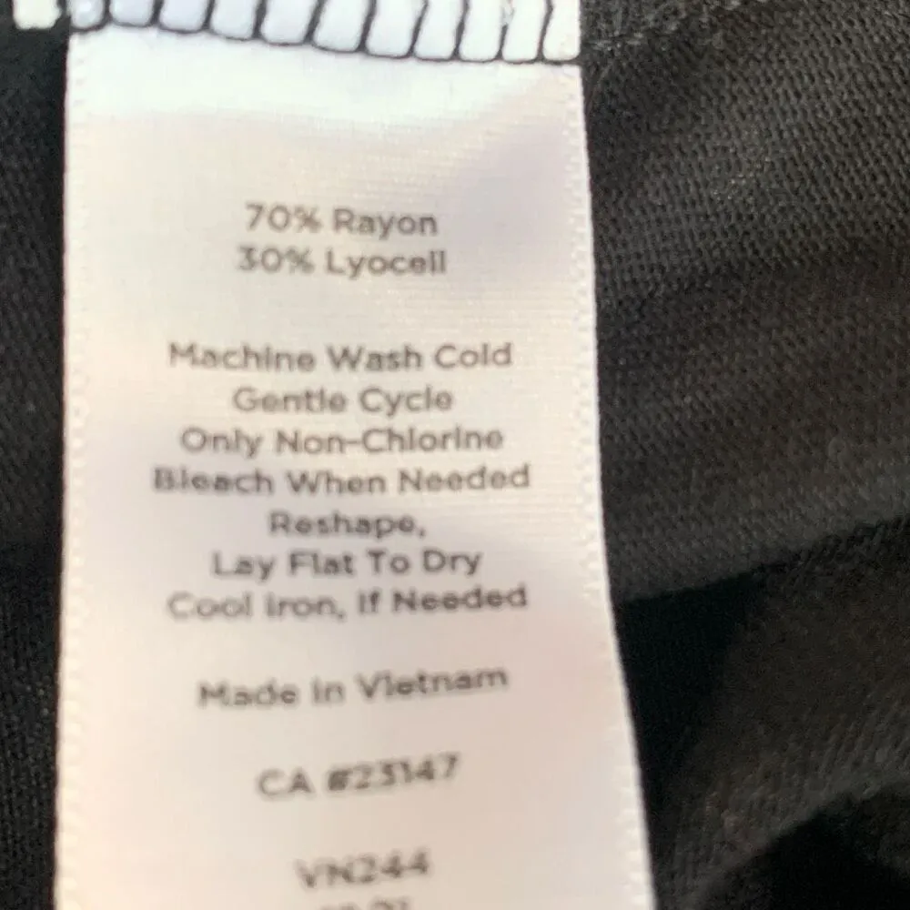 Talbots XS Black White Polka Dot Faux Wrap Vneck Short Sleeve Top New With Tags - Image 8