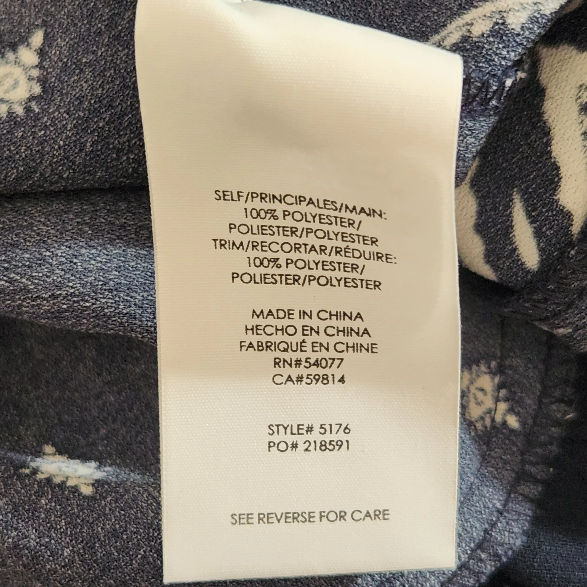 Cabi Navy Print Wide Leg Pants with Paisley Detail Size 6 - Image 12