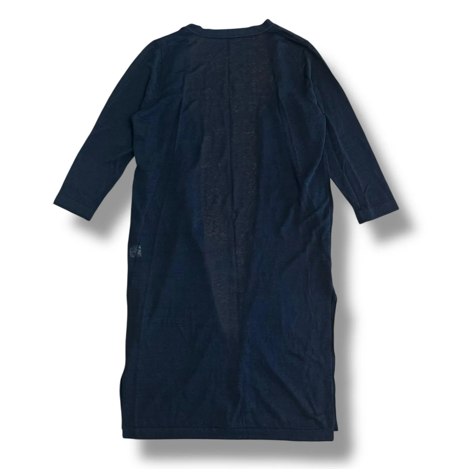 Amber Cashmere Black Longline Cardigan‎ Sweater Coatigan Small Korea Minimalist - Image 7