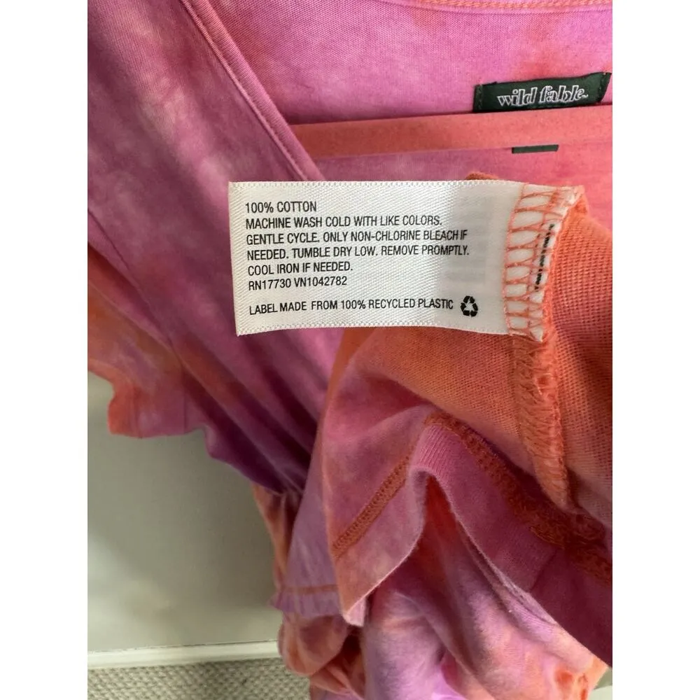 Wild Fable Women's Short Sleeve T-shirt Dress VNeck Knee Length SMALL - Image 3