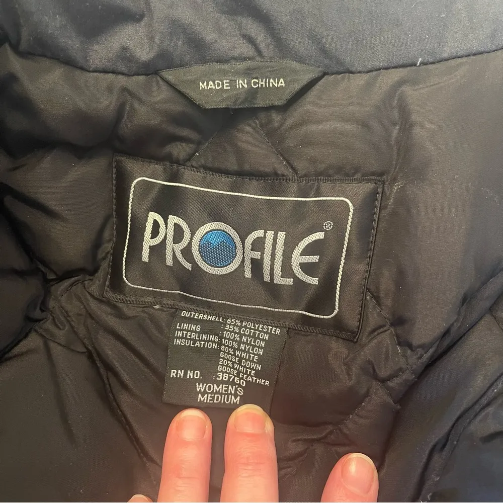 Vintage 80s 90s Profile Colorblock Goose Down Ski Jacket Medium Black Pink Aqua - Image 7