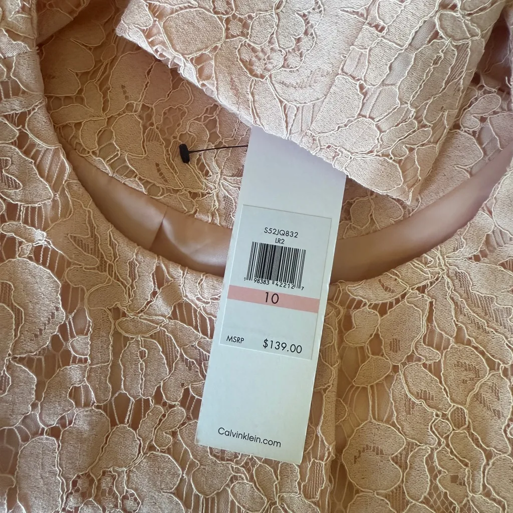 NWT Calvin Klein Lace Blazer Jacket in Blush Pink Lightweight SZ-10 - Image 7