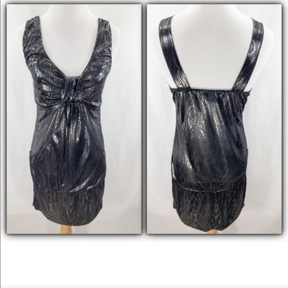 Wet Seal metallic zebra print shimmery formal cocktail party dress Jr medium - Image 4