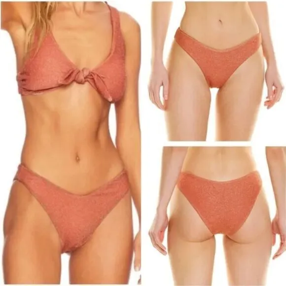 NEW Free People Beach Riot Vanessa shine‎ chili sparkle glitter bottoms, size S - Image 2