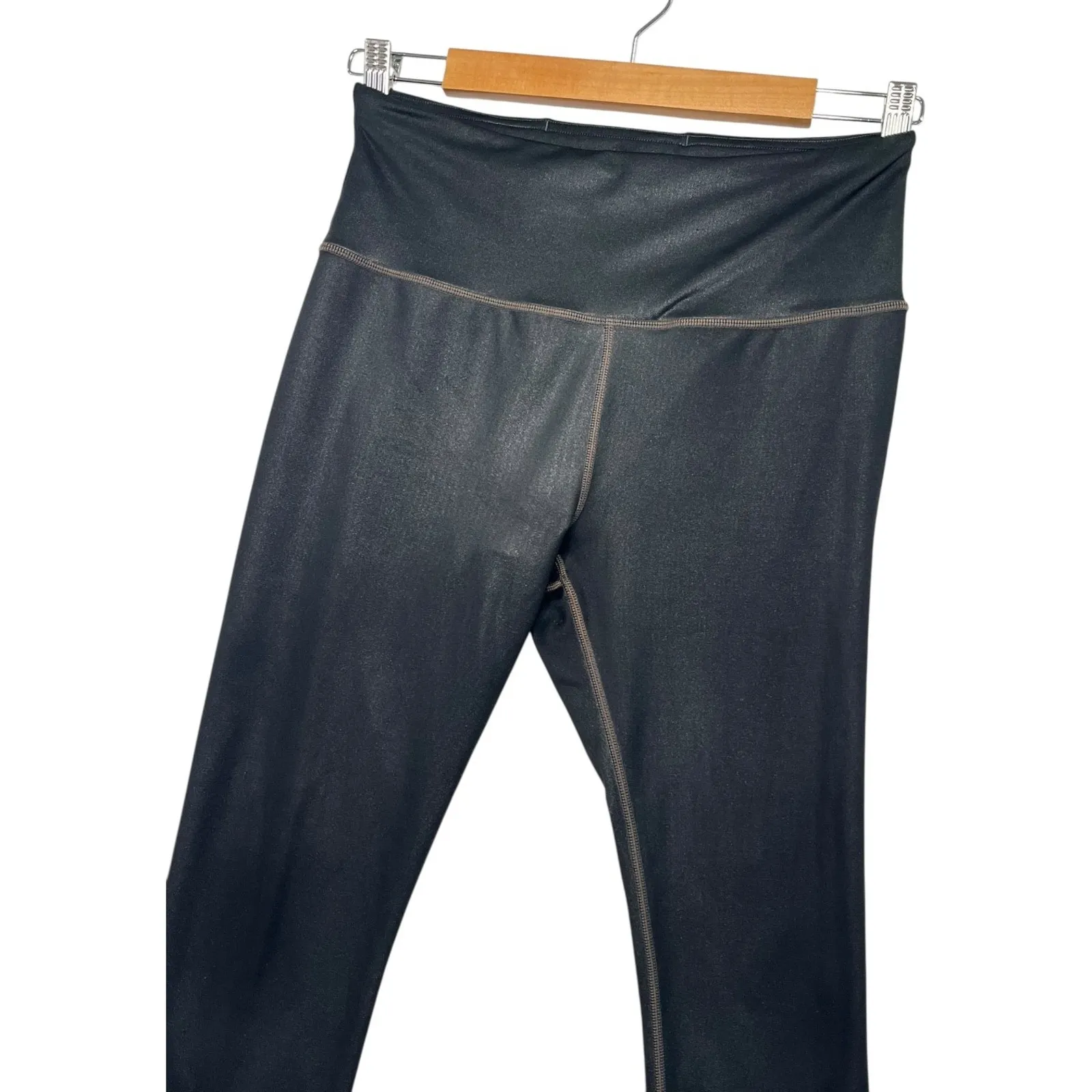 Athleta Leggings Womens Medium Black Elation Ultra High Rise Tight Pant Shimmer - Image 5