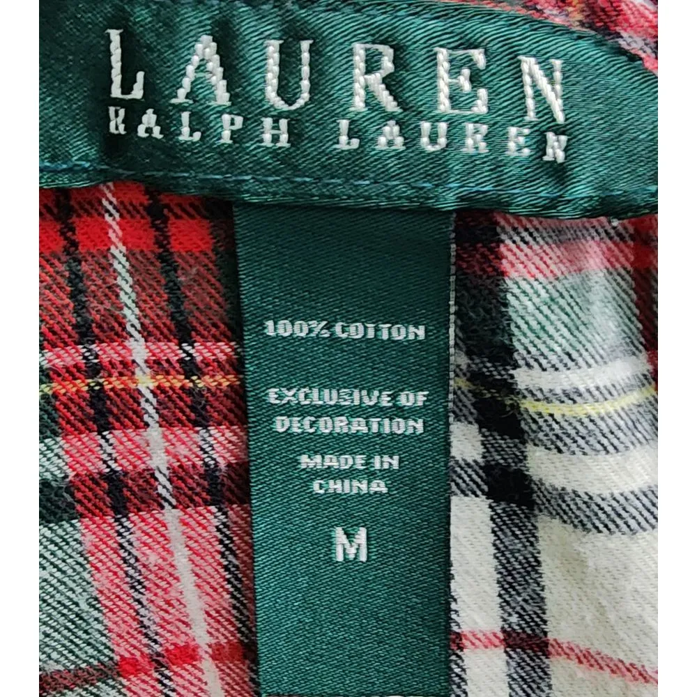 Ralph‎ Lauren Plaid Flannel Pajama Top Cozy Button-Down Sleepwear - Image 6