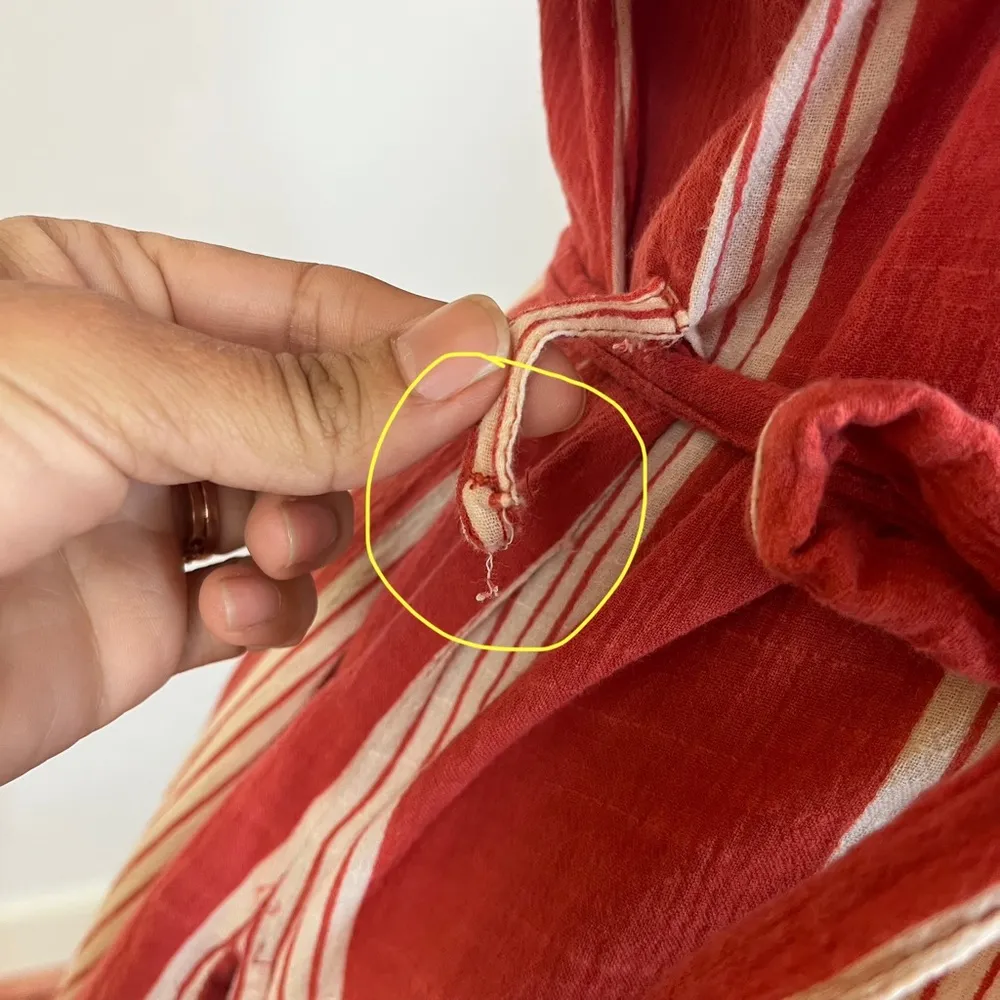 Faithfull the Brand Amalfi Rust Red Striped Dress - Image 6