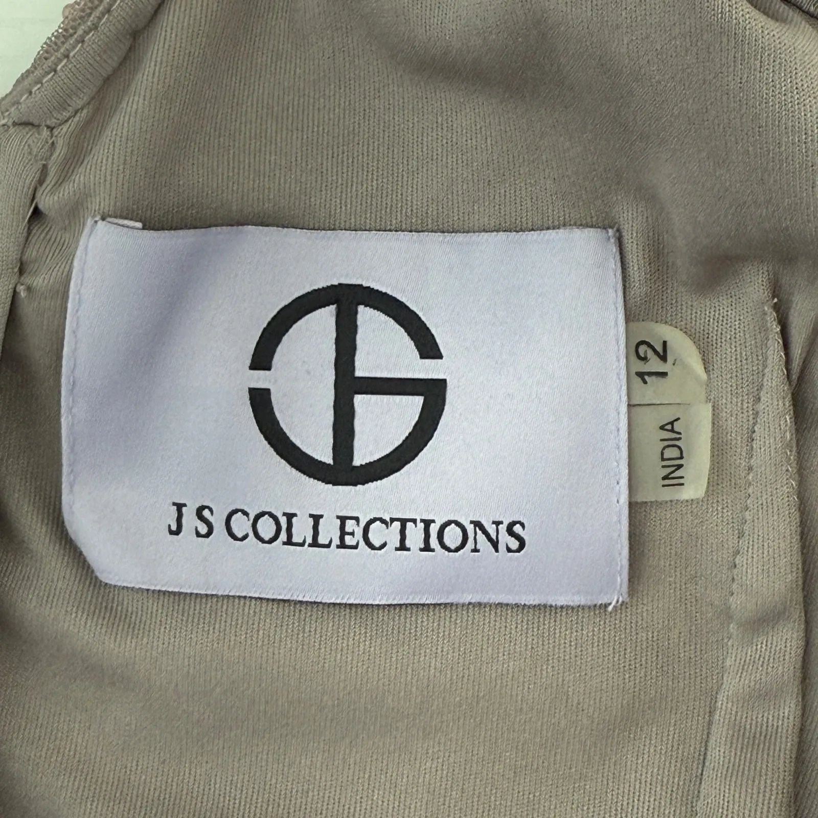 JS‎ Collections Soutache Embroidered Leaf Gown Size 12 Dusty Rose Formal Maxi - Image 6