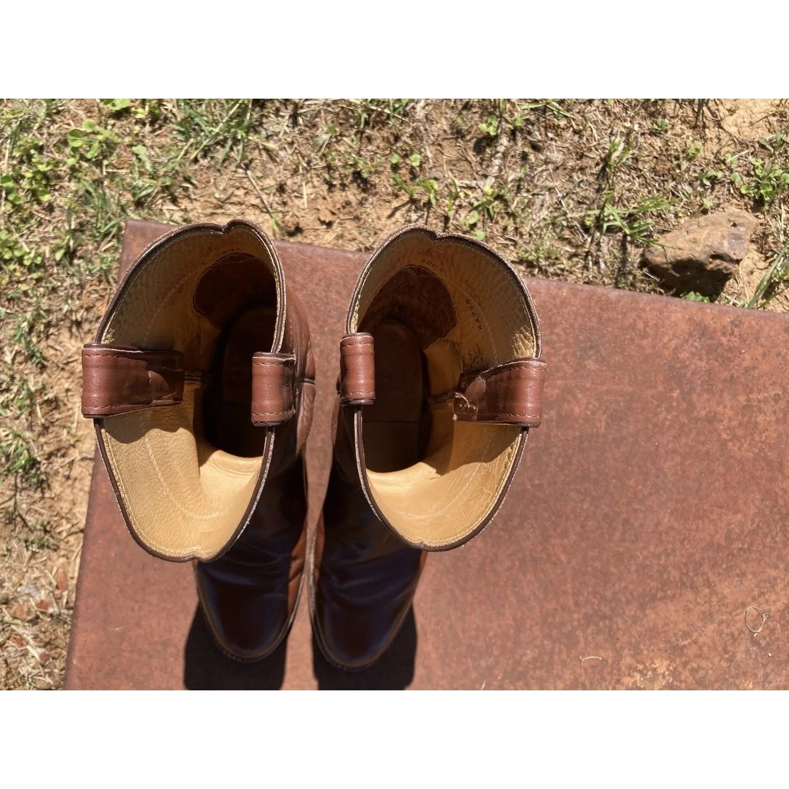 90s Justin Roper Womens 7B Brown Leather Cowboy Western Boots L3802 Cognac Vtg Size 7 - Image 10