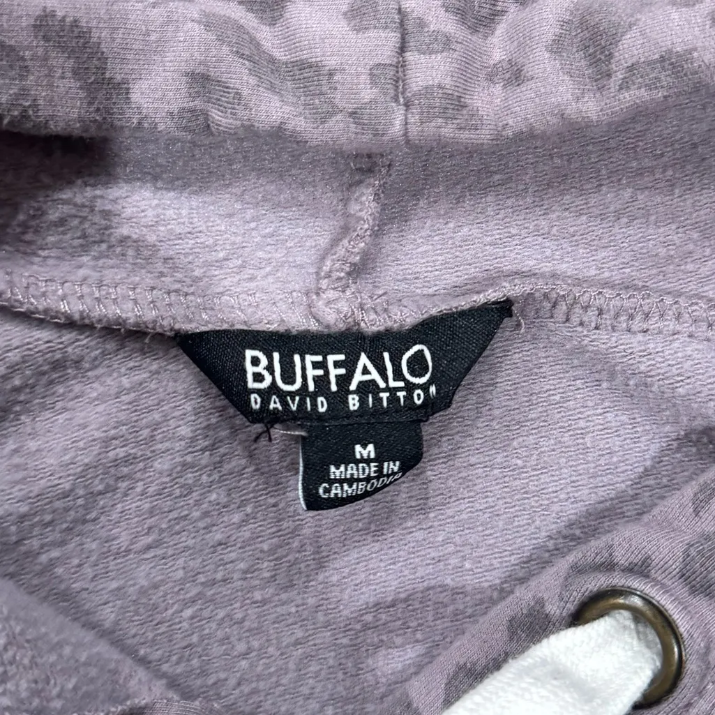 BUFFALO by DAVID BITTON Purple Cheetah Print Lightweight Cozy Drawstring Hoodie - Image 2