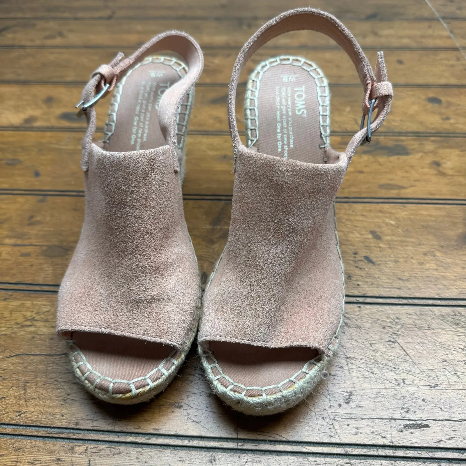 TOMS pink‎ suede strapped wedge sandals - Image 6