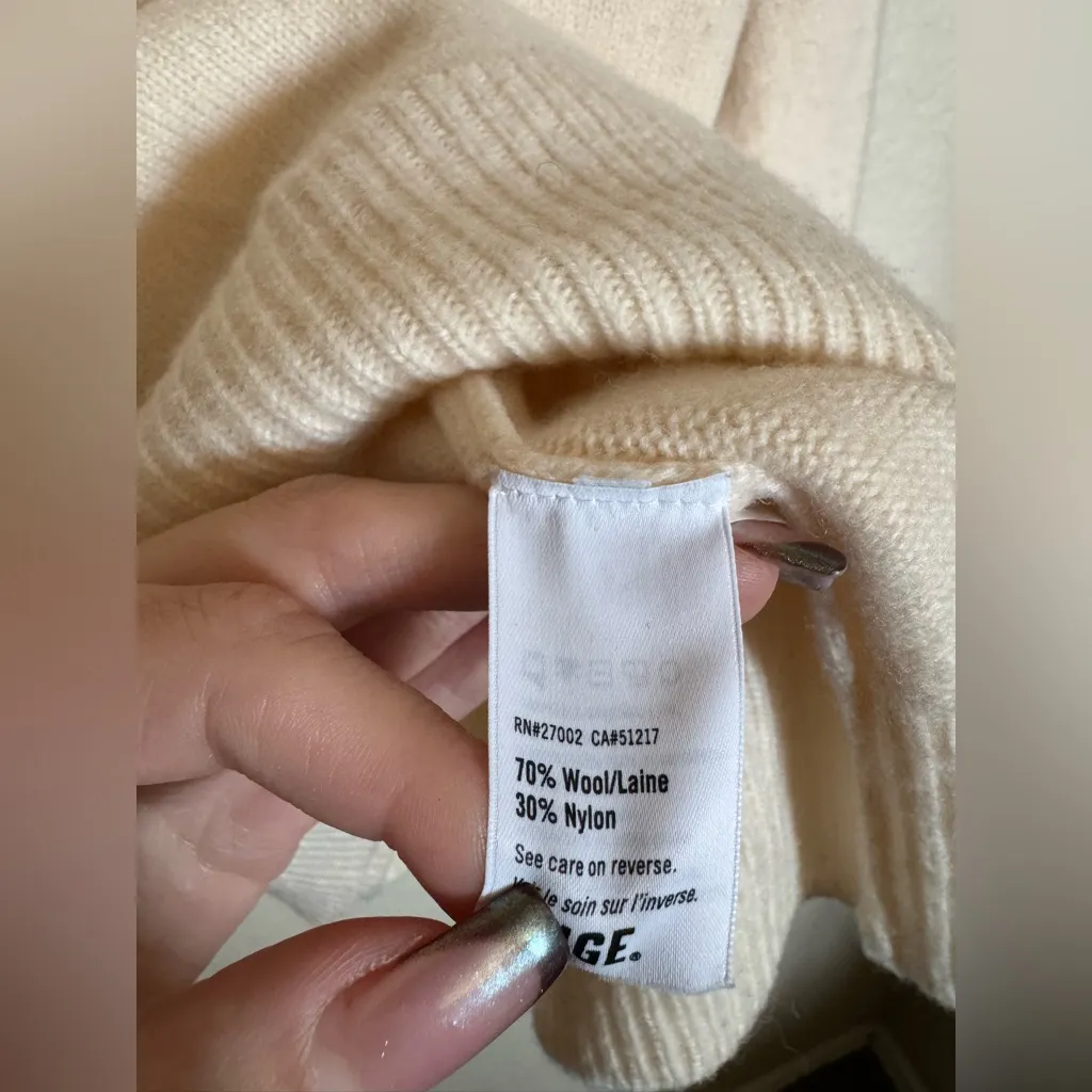 PAIGE Raundi Womens Wool‎ Blend  Turtleneck Sweater Cut Out Shoulder Sz S Cream - Image 7