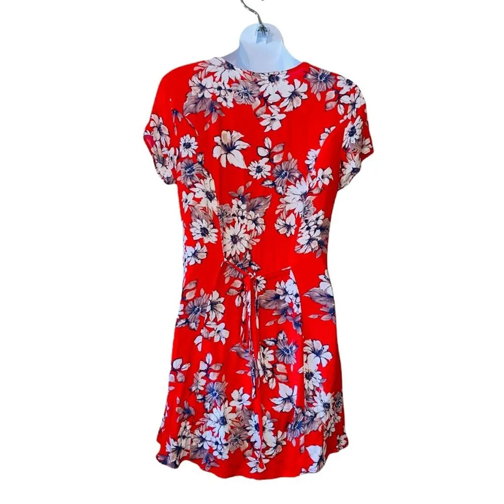 Sweet Wanderer red floral button front mini dress - Image 4