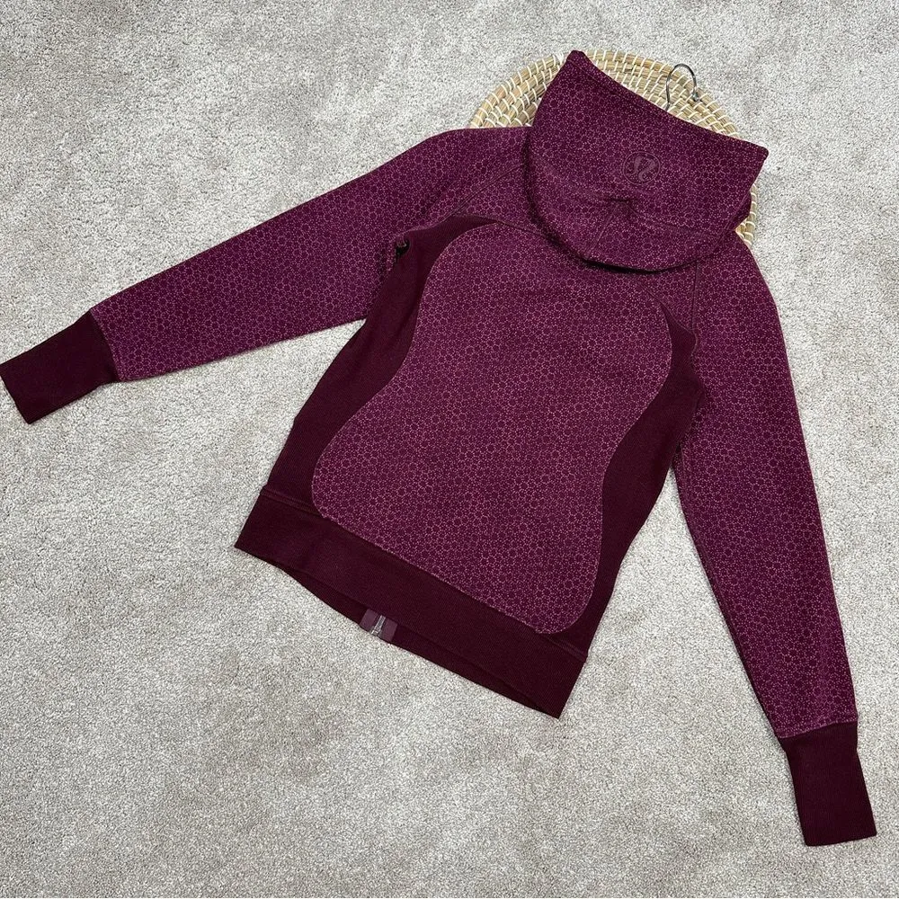 Lululemon Scuba Hoodie III Jacket Star Pixel Raspberry Bordeaux Drama Size 6 - Image 10