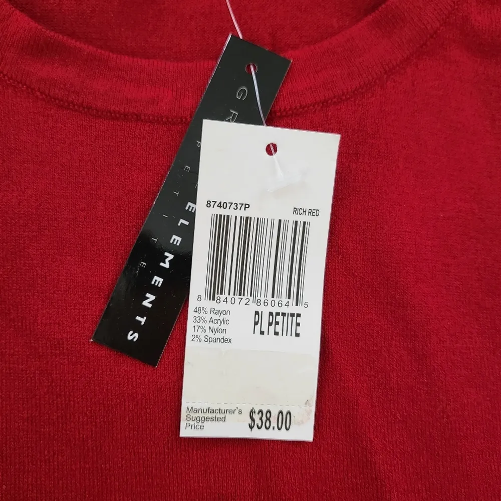 Grace Elements Sleeveless Tank Red Size Petite Large - Image 2