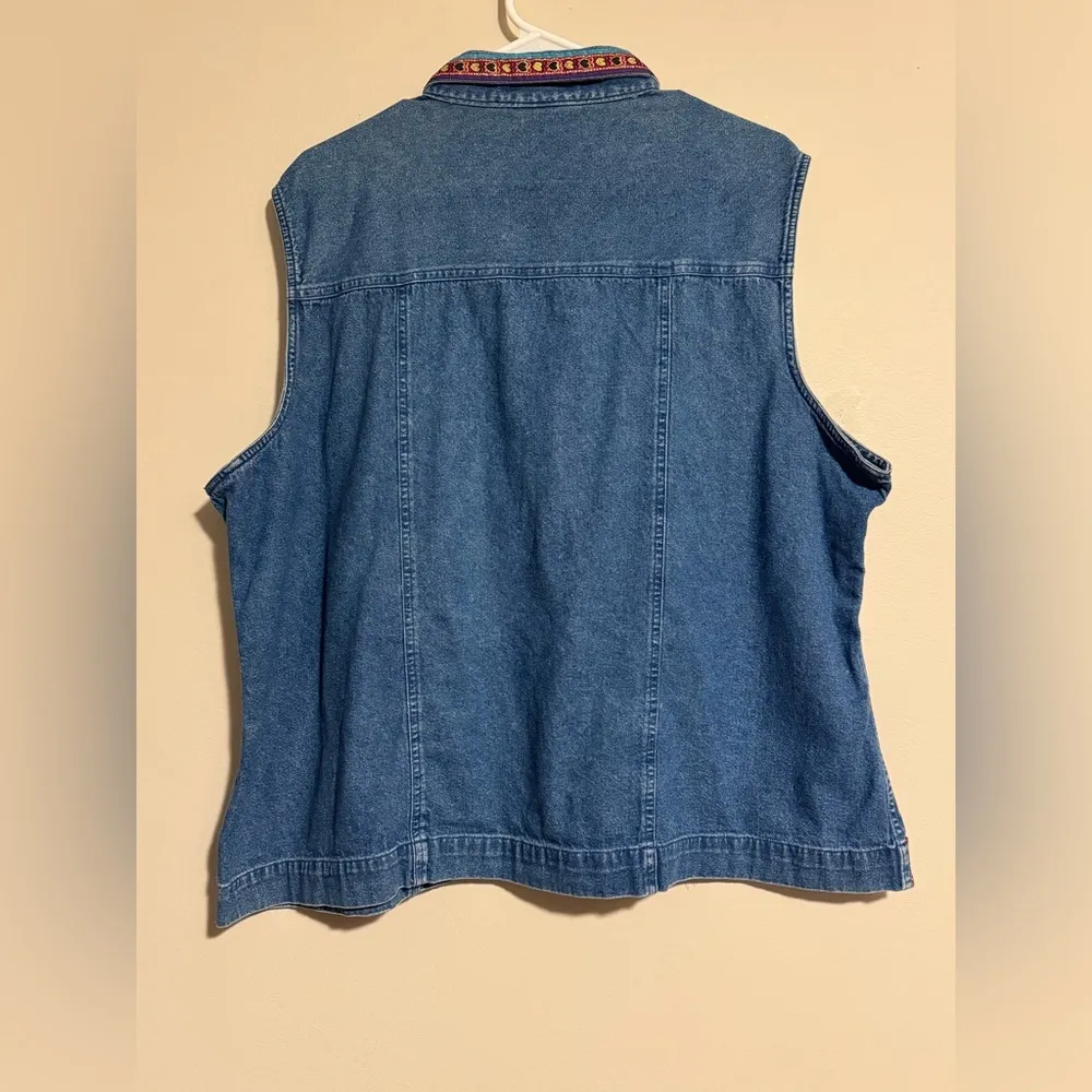 Preloved Victoria Jones Woman Vintage Embroidered Floral Matching Set 1X/2X Blue Size undefined - Image 6