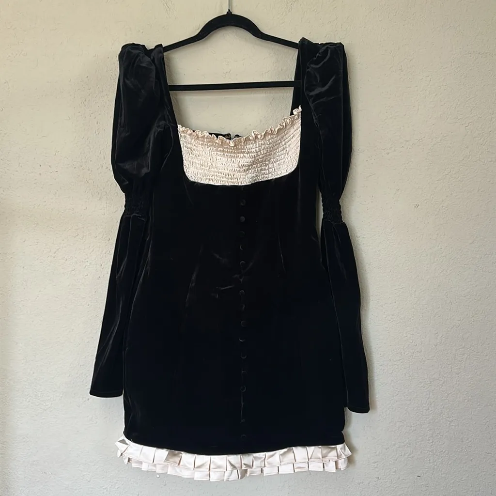 HOUSE OF CB size M  'Azaria' Black &‎ Vintage Cream Mini Dress NWOT - Image 14