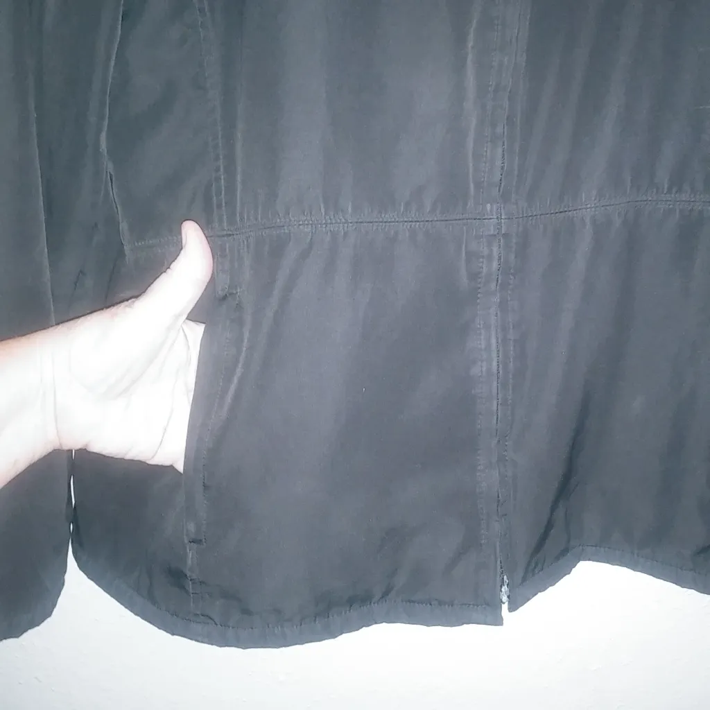 GAP Gorpcore XL Hoodie Zip Front Quilted Lining Windbreaker Jacket Black - Image 7