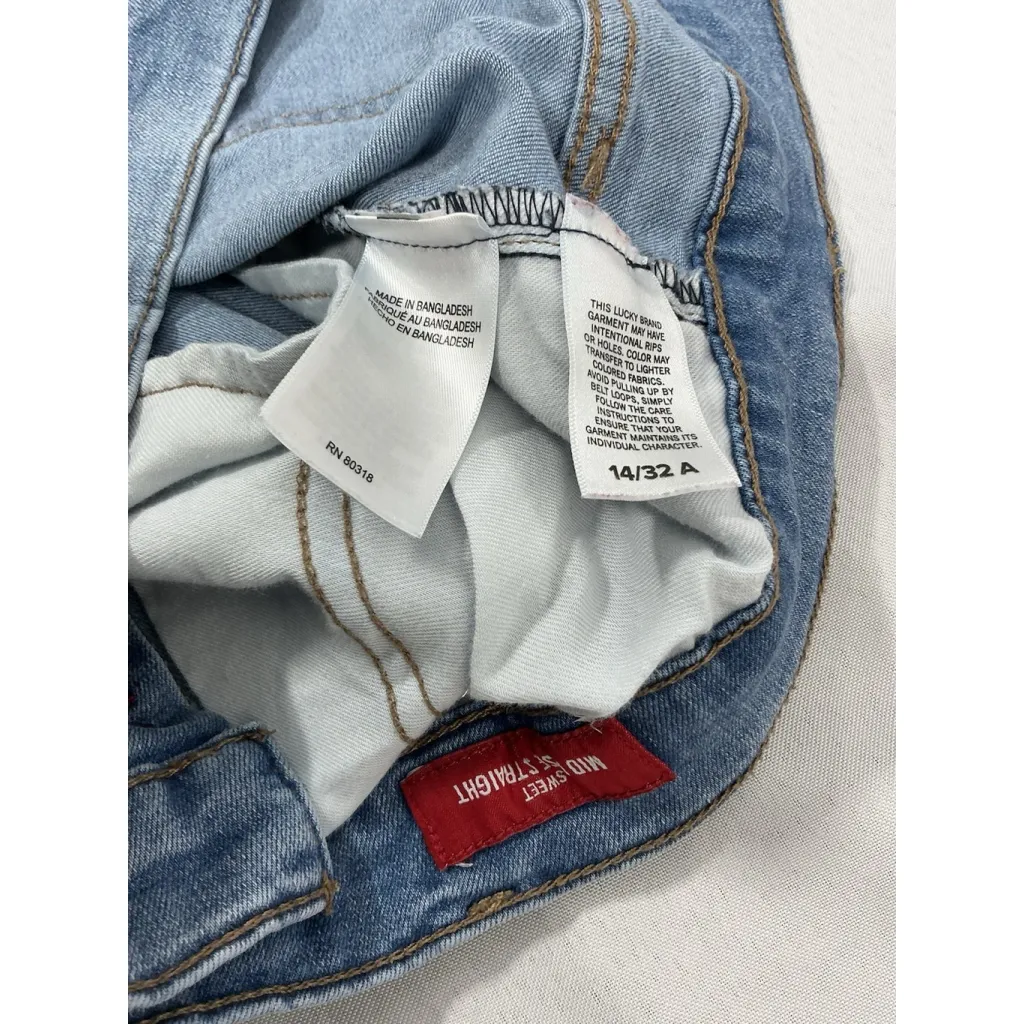 Womans Lucky Brand Blue Jeans 14/32A Sweet Midrise Straight Frayed - Image 4