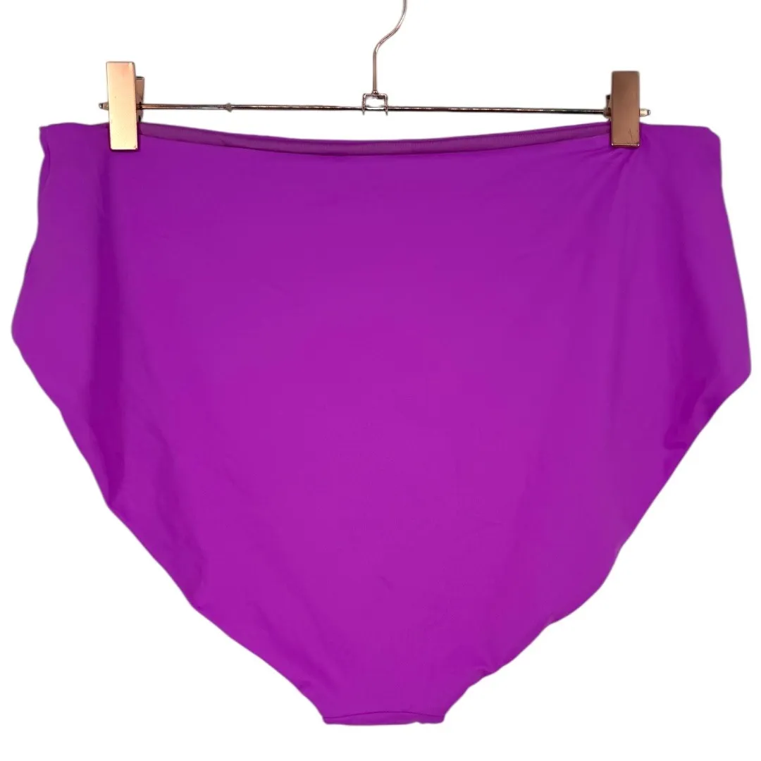 NWOT Fabletics Plunge Bikini Set Top Bottom High Waist Swimsuit Fuchsia Size XL - Image 9