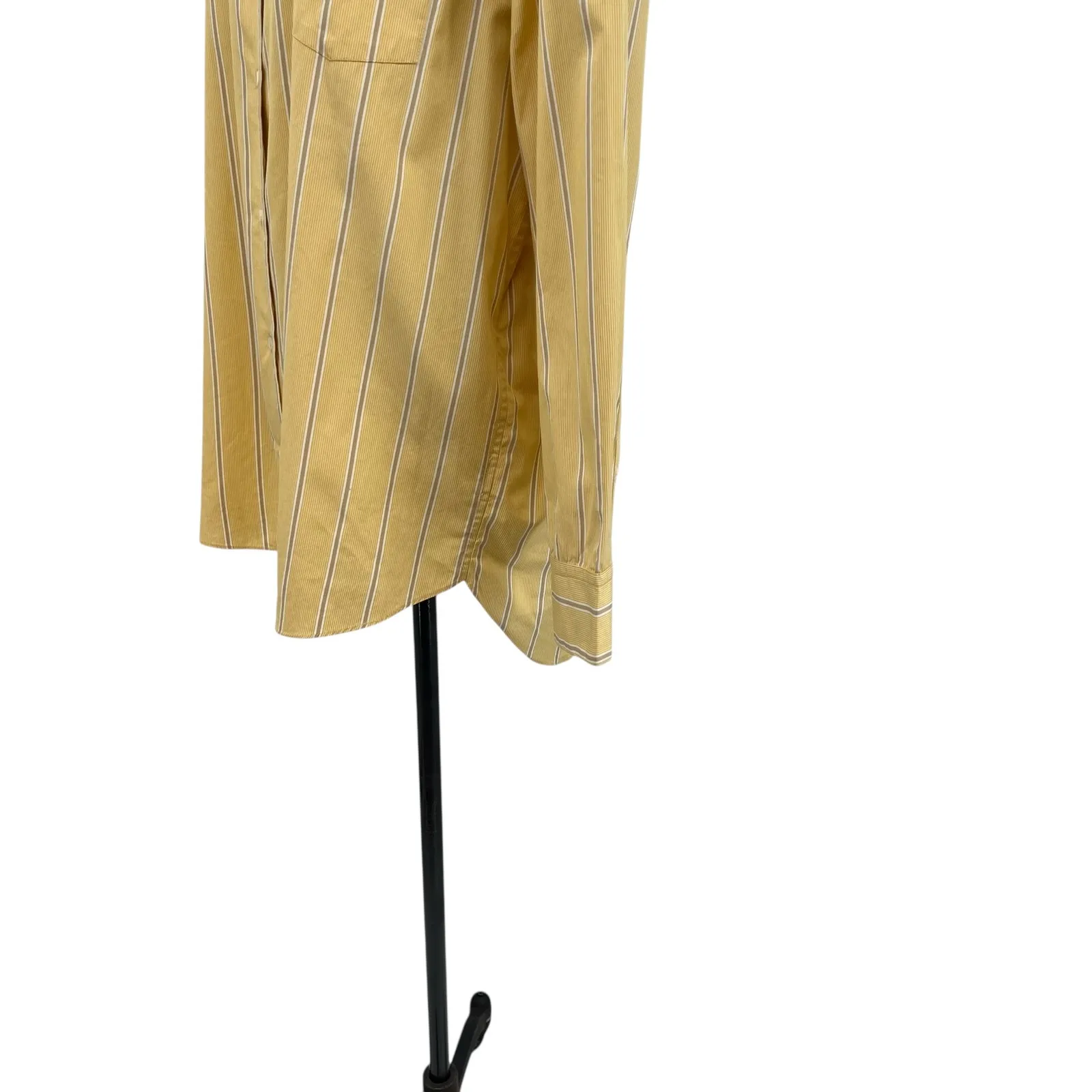 Nili Lotan‎ Kristen Striped Cotton Poplin Shirt Button Down Yellow Size Large - Image 8