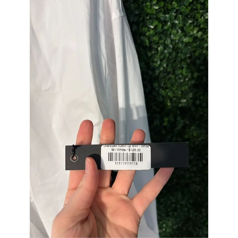 Carbon38 White Oversized Tunic Top Button Down Sz Medium NWT - Image 4