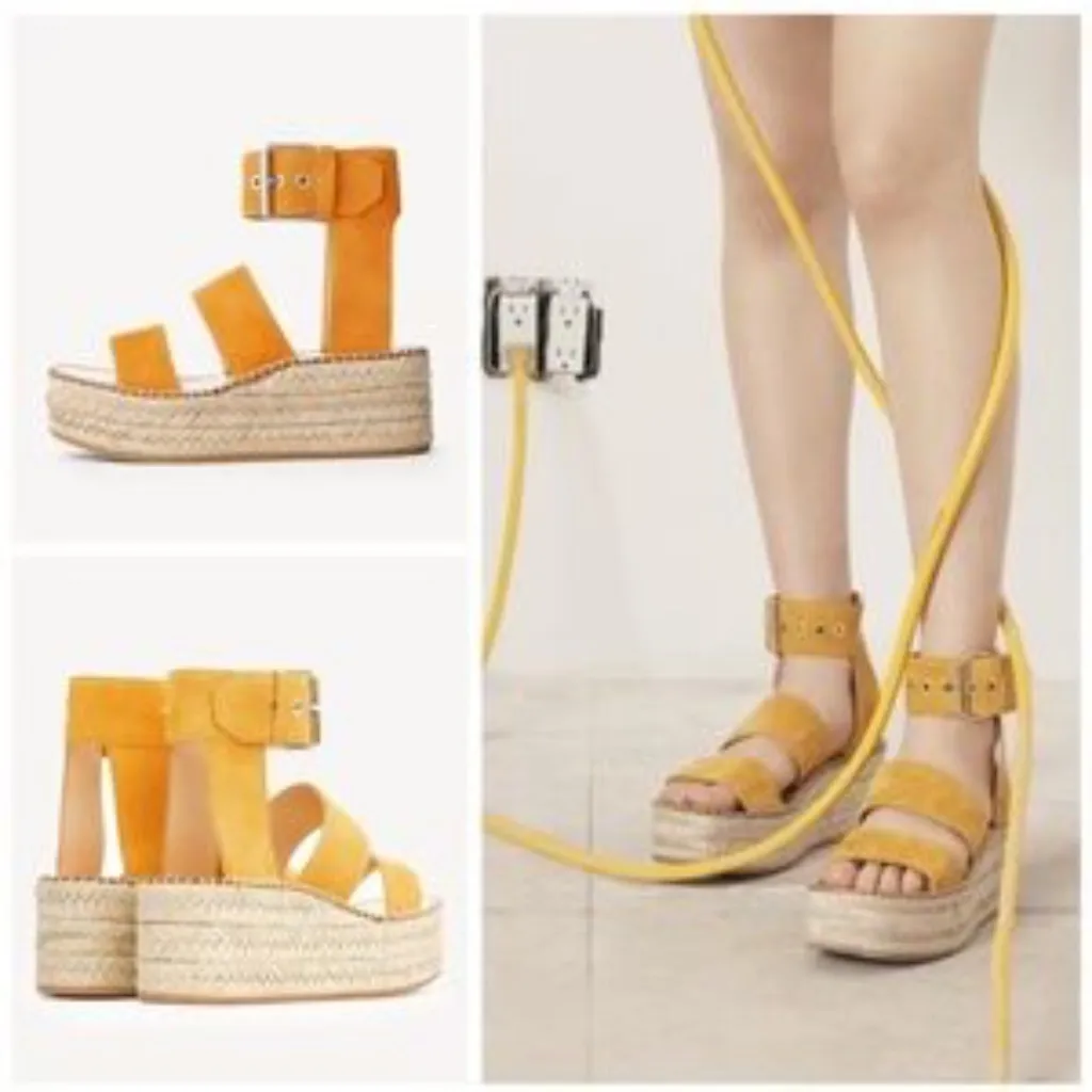 Rag and Bone Tara Marigold Wedge Sandals size 7.5 NWT - Image 2