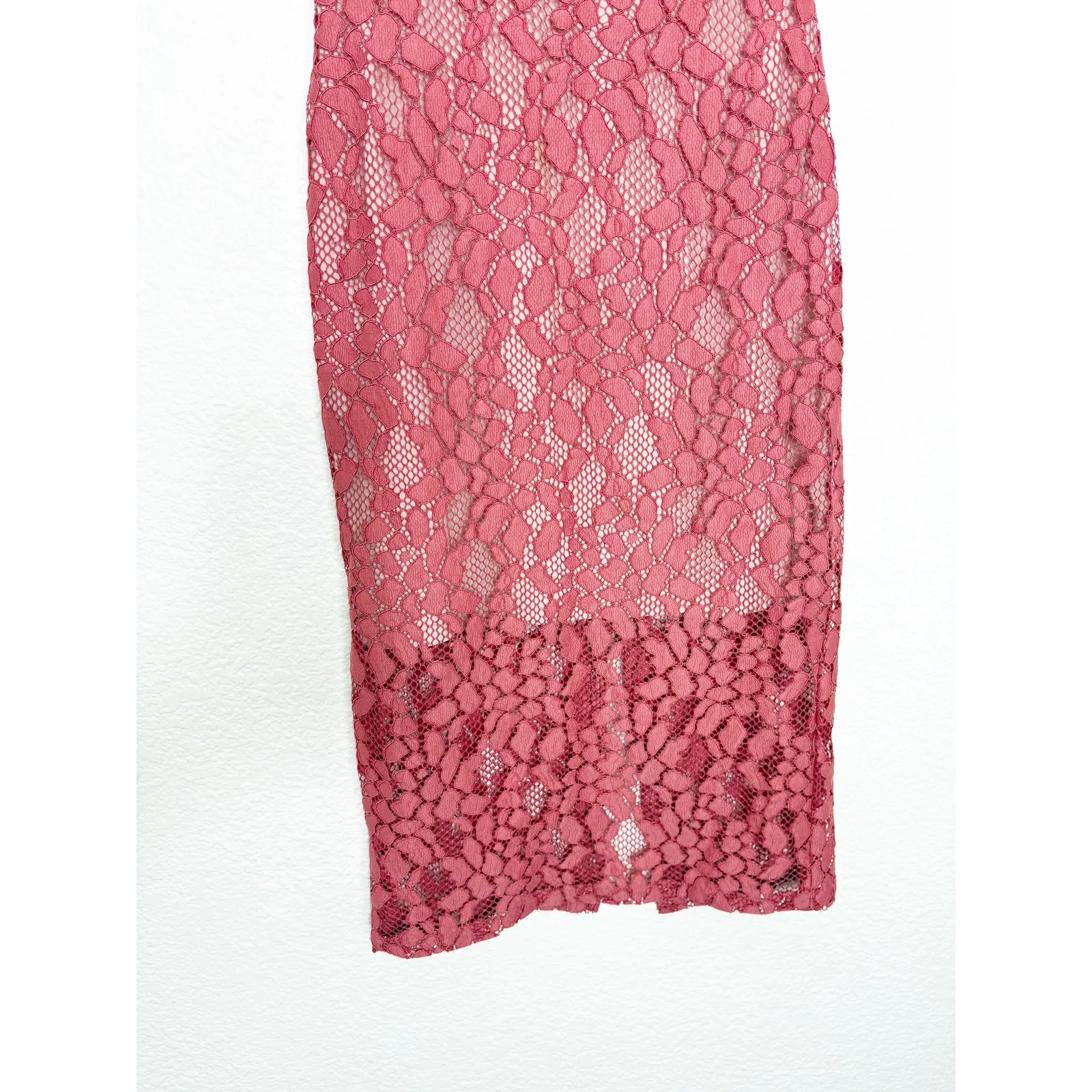 Alexis Remi Guipure Lace Pencil Dress Size XS Short Sleeves Cut Out Pink Vday - Image 10