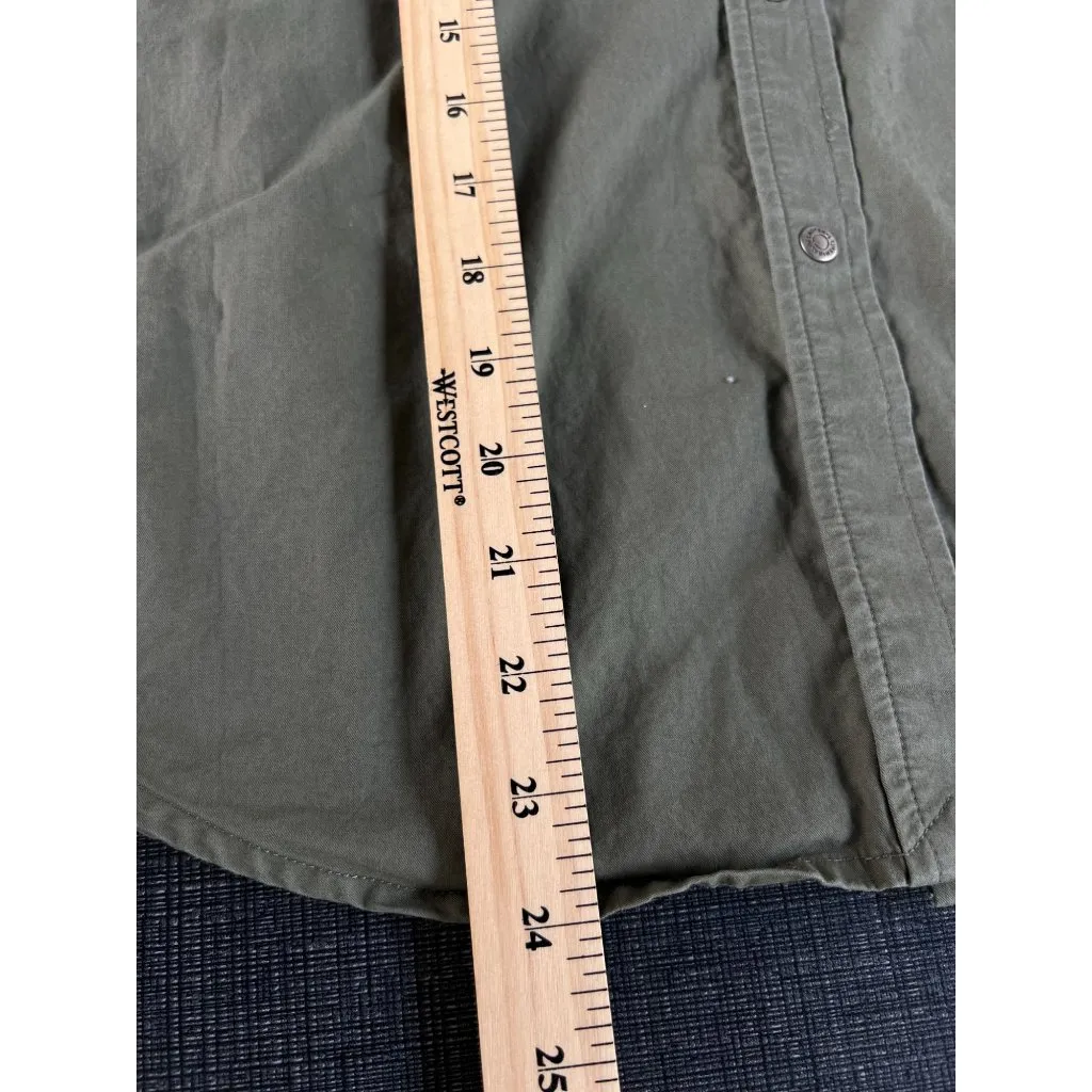 Ralph Lauren Woman P/S Safari Shirt 100% Cotton Button Down Beige Khaki Pockets Brown - Image 9