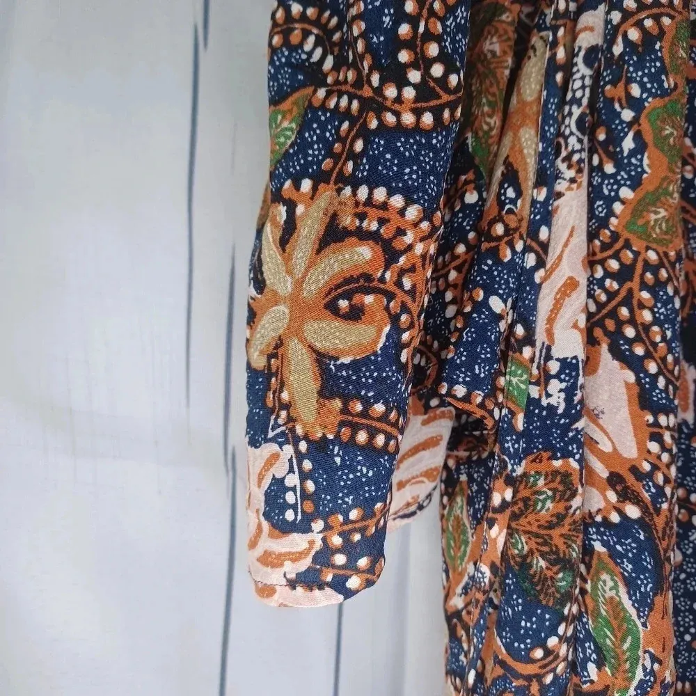 Madewell 100% silk cropped off the shoulder boho top - Image 8