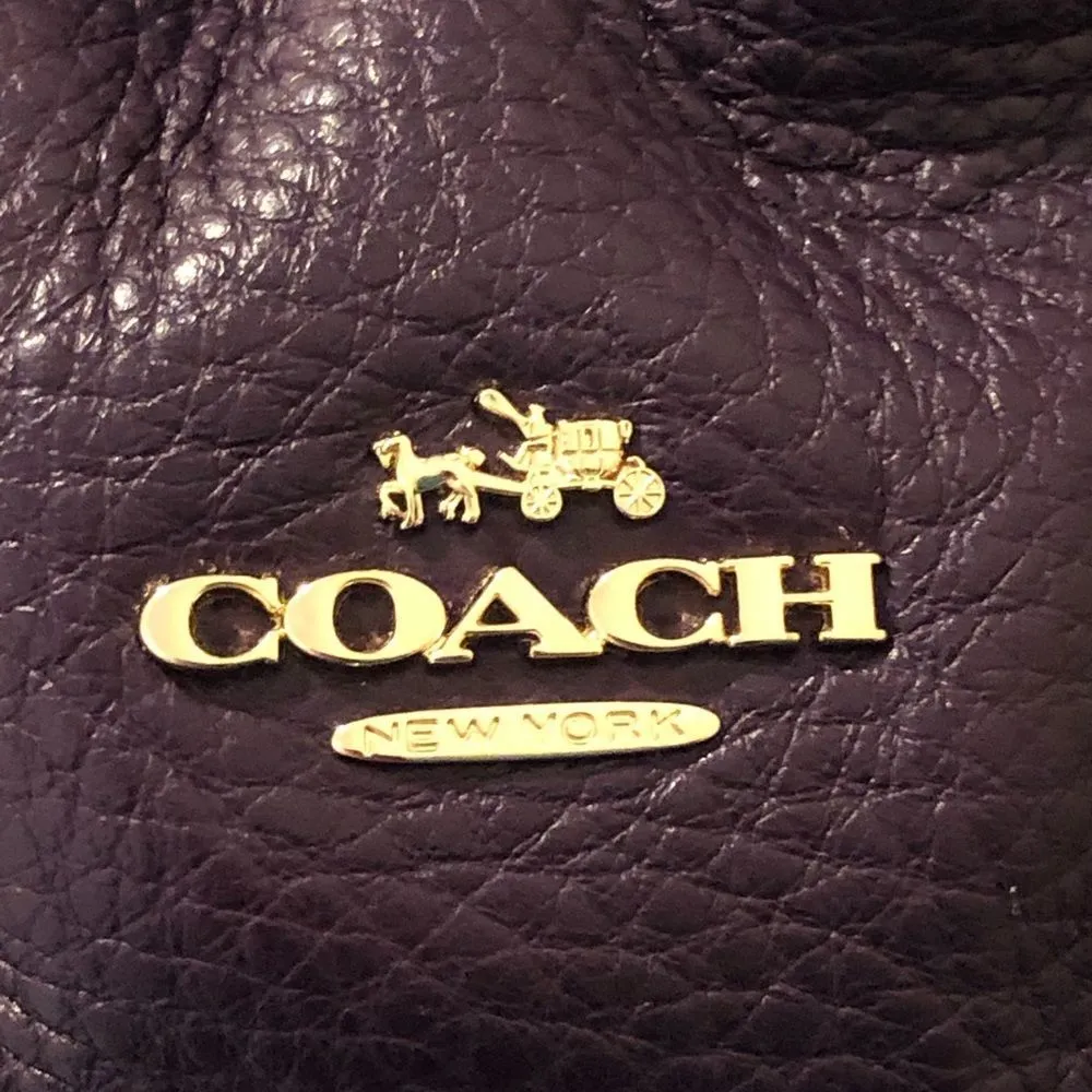 COACH Madison Phoebe Tumbled Purple Leather Purple Lining Vintage Shoulder Bag - Image 3