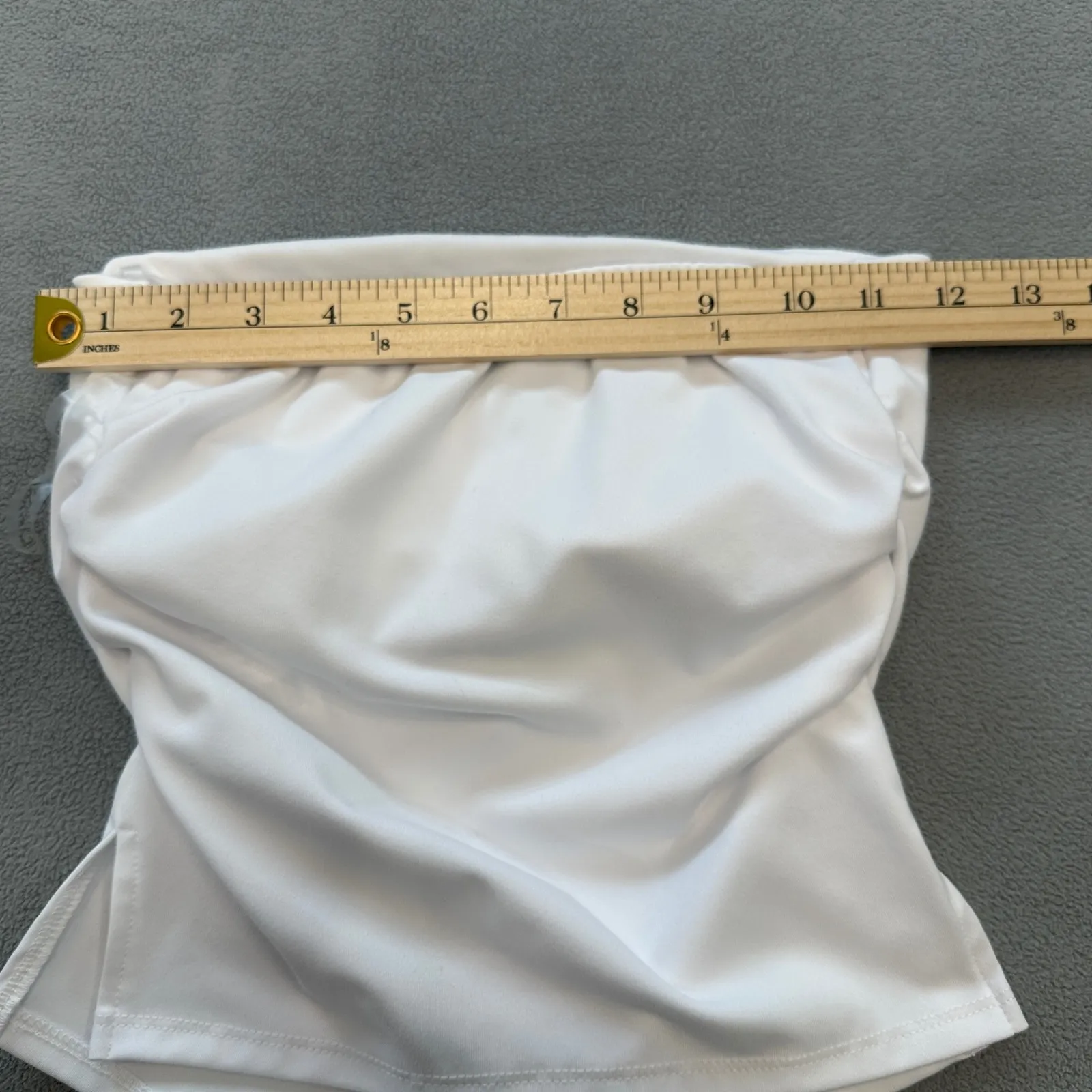 NWT Your Favorite Pacsun Tube Top S Women White Sleeveless Ruched Cropped Blouse - Image 4