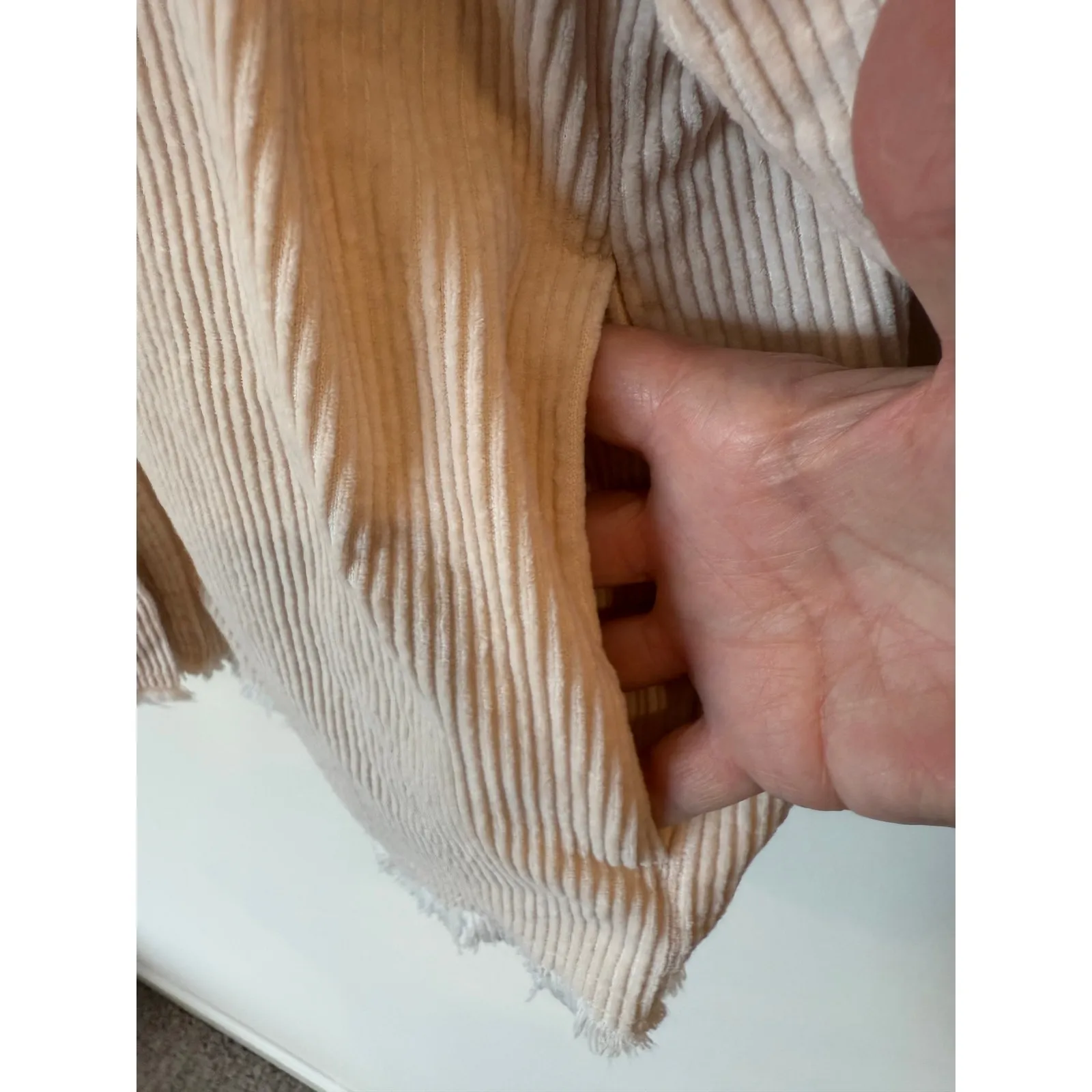 Zara Corduroy Jacket Womens Small Beige 100% Cotton Pocket Button Front Shacket - Image 4