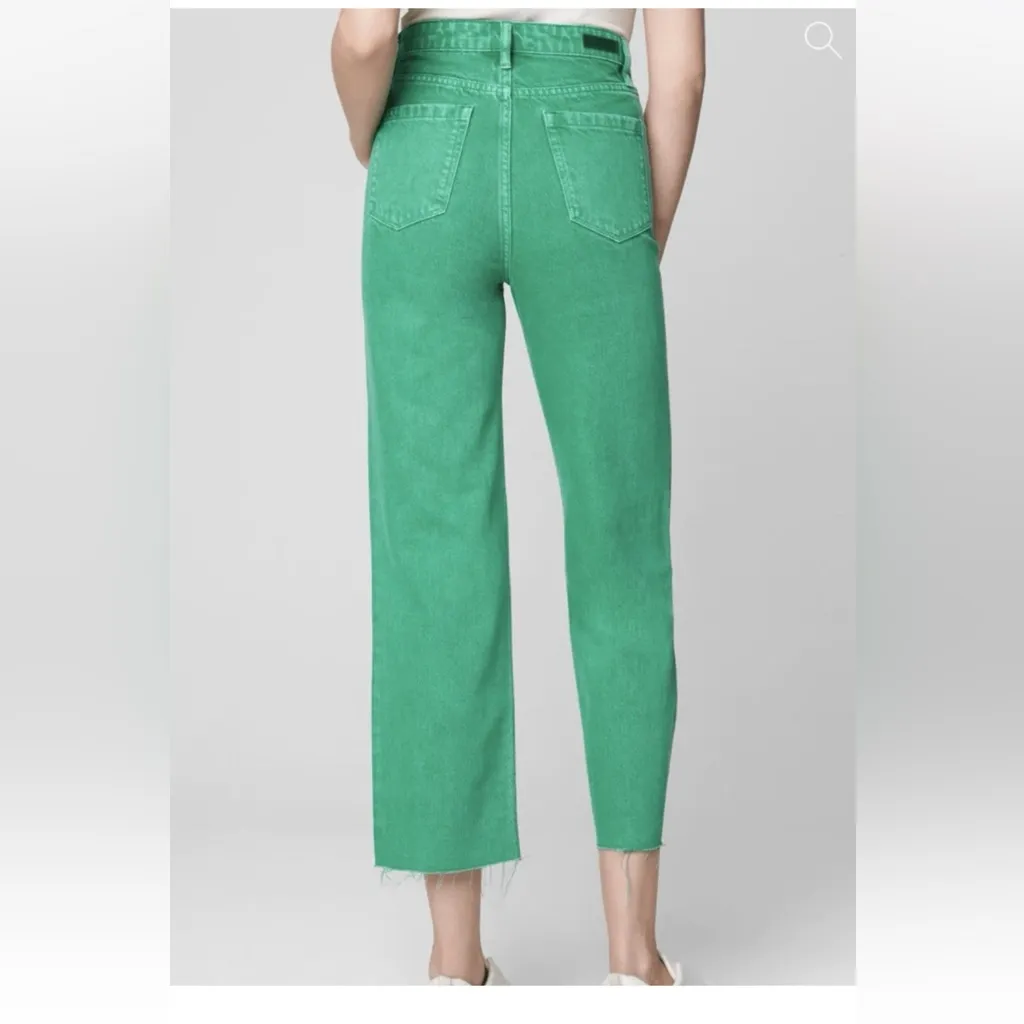Blank NYC | 'The Baxter' Green High-Rise Crop Straight Leg Jeans - size 26 - Image 6